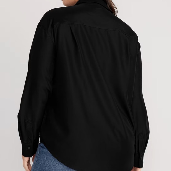 NWT OLD NAVY Button-Down Utility Shirt  Color: Black Jack - Picture 6 of 9